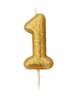 Picture of AGE 1 GOLD NUMERAL CANDLE7CM